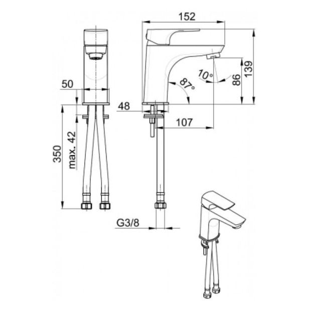 Черный смеситель для умывальника MOKAIT BLACK