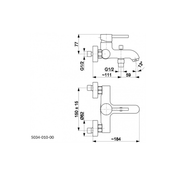 Cмеситель для ванны Moza Gold