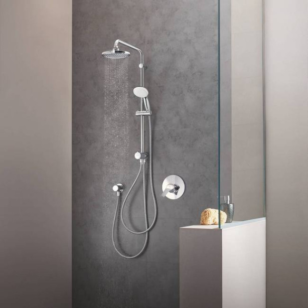 Душевая система GROHE Tempesta System 210 Flex наружного монтажа с переключателем, хром, (26381001)
