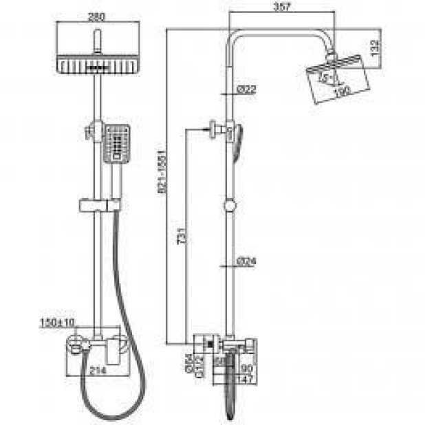 Душевая система Ledeme L2421