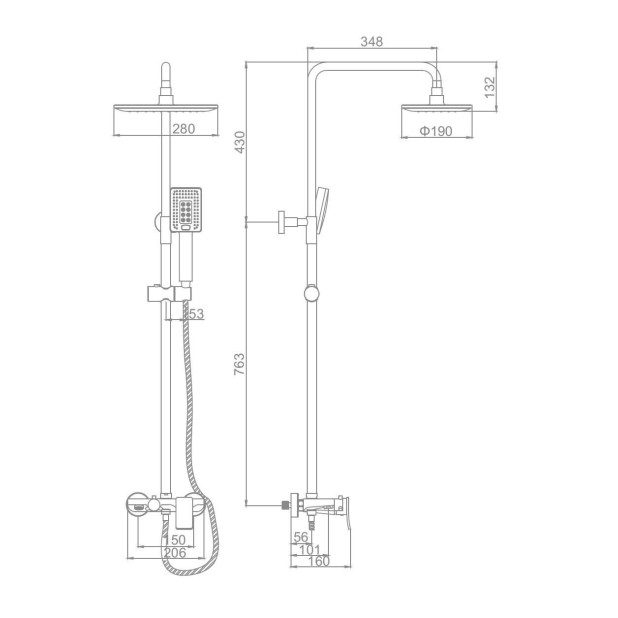 Душевая система Ledeme L2421W