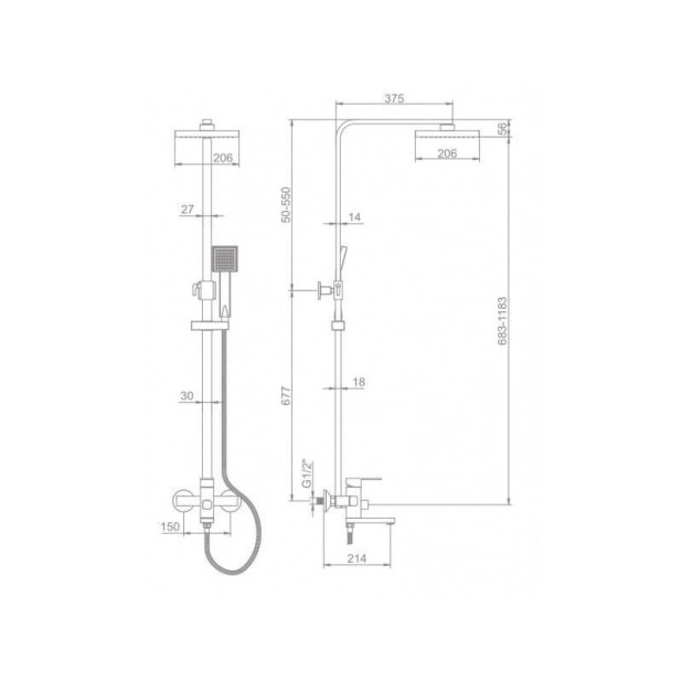 Душевая система Ledeme L2433B