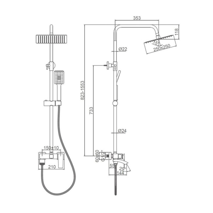Душевая система Ledeme L2478U