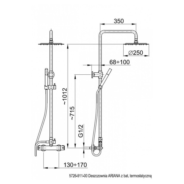 Душевая стойка Ariana с термостатом KFA