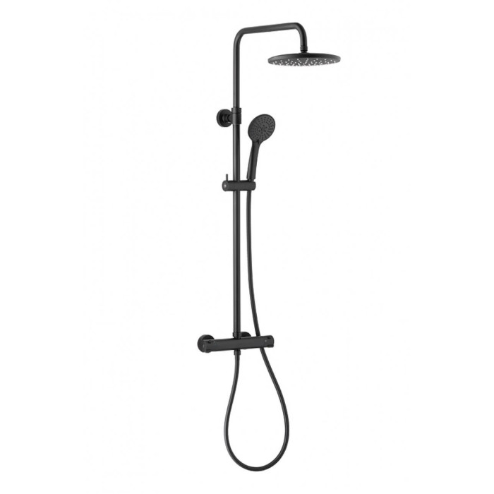 Душевая стойка черная MOZA BLACK со смесителем KFA