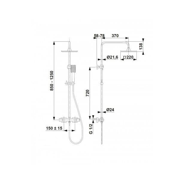 Душевая стойка Logon хром с термостатом KFA
