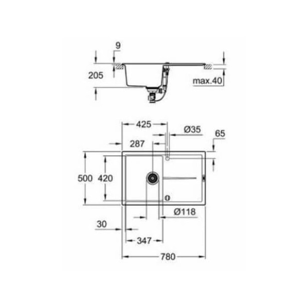 Кухонная мойка GROHE K400 (31639AP0)