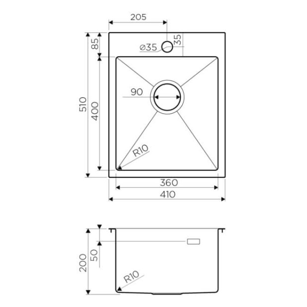 Кухонная мойка из нержавейки Omoikiri Akisame 41-GM вороненая сталь