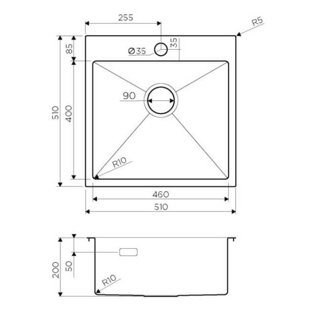 Кухонная мойка из нержавейки Omoikiri Akisame 51-LG светлое золото