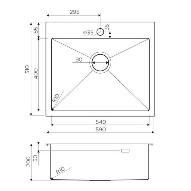 Кухонная мойка из нержавейки Omoikiri Akisame 59-LG светлое золото