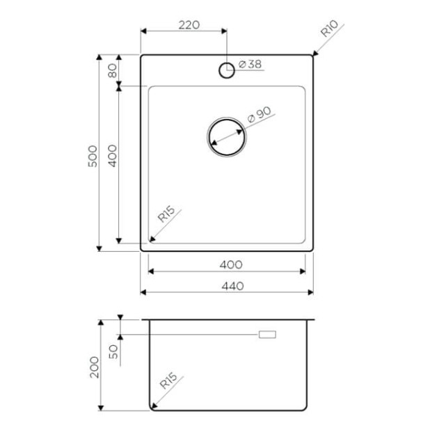 Кухонная мойка из нержавейки Omoikiri Amadare 45-IN нержавеющая сталь