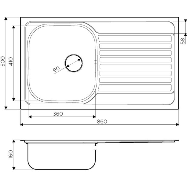 Кухонная мойка из нержавейки Omoikiri Kashiogawa 86-IN нержавеющая сталь