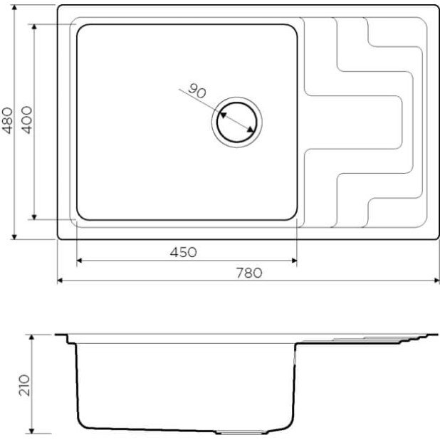 Кухонная мойка из нержавейки Omoikiri Mizu 78-LB-IN нержавеющая сталь