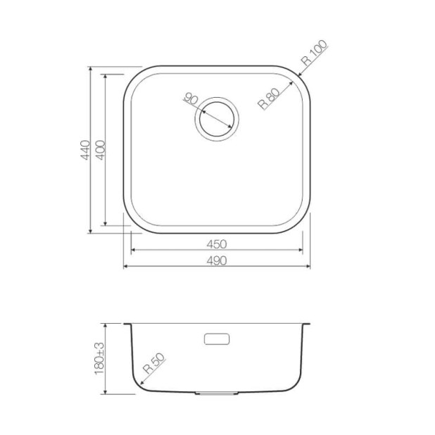 Кухонная мойка из нержавейки Omoikiri Omi 49-U/I-GM вороненая сталь