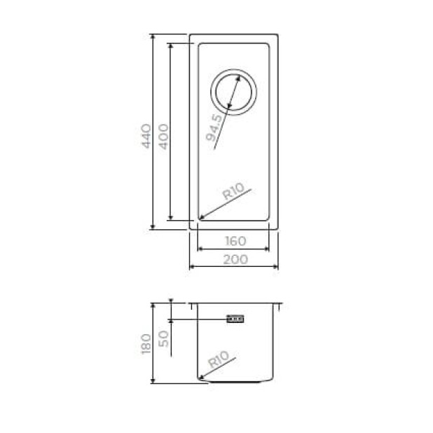 Кухонная мойка из нержавейки Omoikiri Taki 20-U/IF-IN нержавеющая сталь