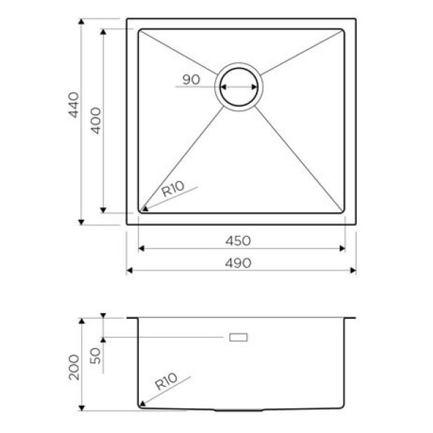 Кухонная мойка из нержавейки Omoikiri Taki 49-U/IF-IN нержавеющая сталь