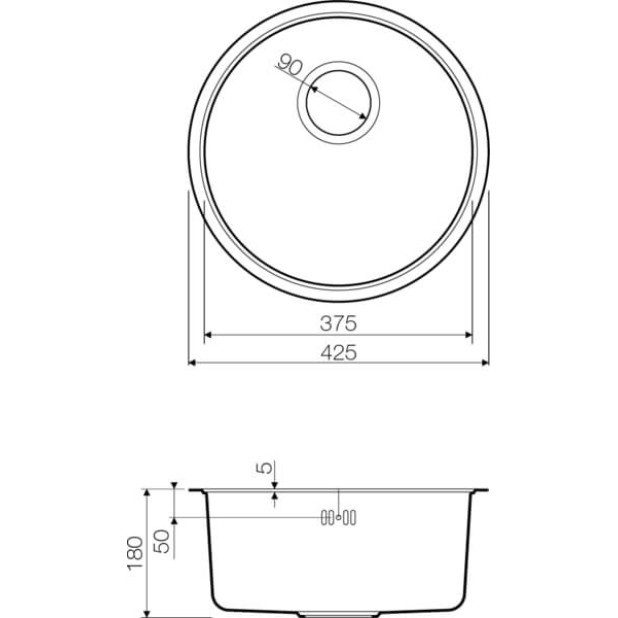 Кухонная мойка из нержавейки Omoikiri Toya 42-U/IF-IN нержавеющая сталь