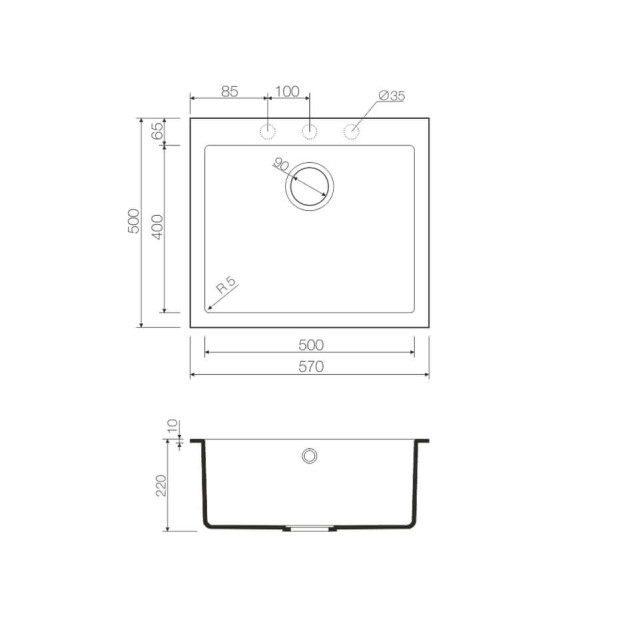 Кухонная мойка Omoikiri Bosen 57-EV Tetogranit/эверест