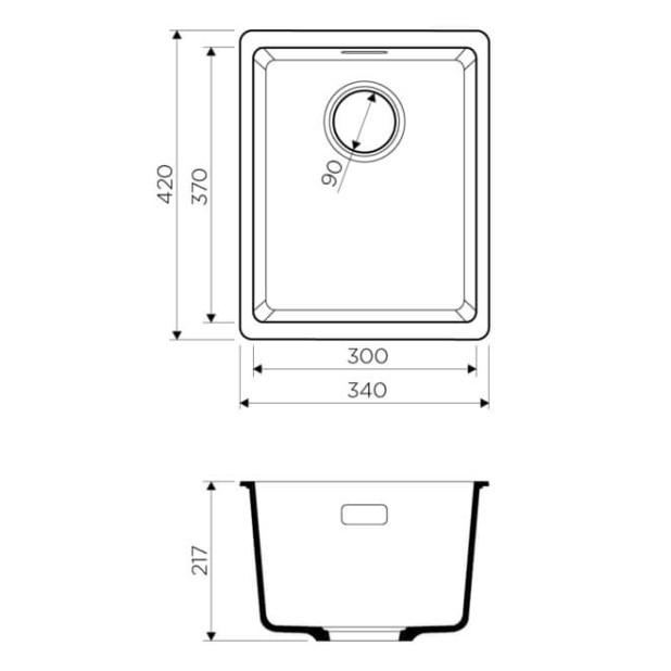 Кухонная мойка Omoikiri Kata 34-U-BL Artgranit/черный