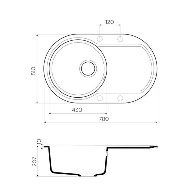 Кухонная мойка Omoikiri Manmaru 78-BL Artgranit/черный