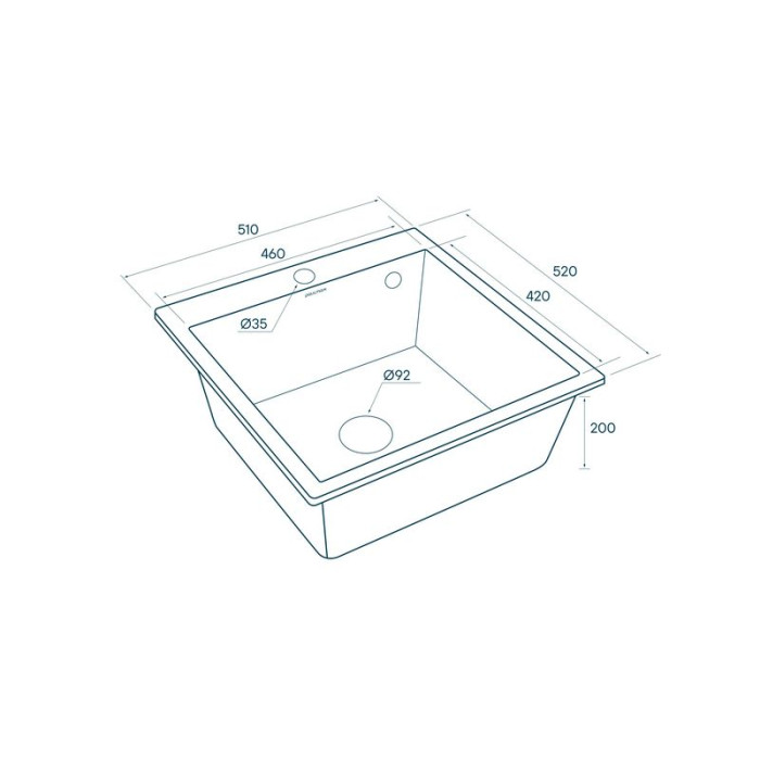 Кухонная мойка PAULMARK KANTE 50 PM105152-GRM