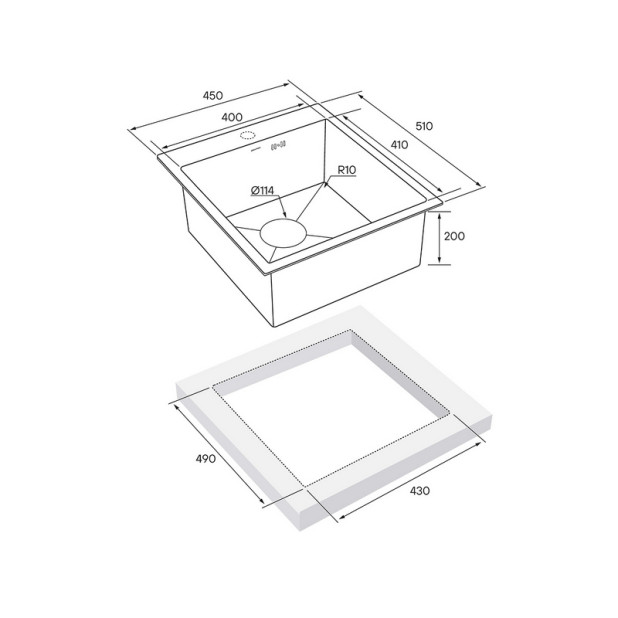 Кухонная мойка PAULMARK KRONER 45 PM214551-GM