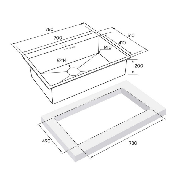 Кухонная мойка PAULMARK KRONER 75 PM217551-BS