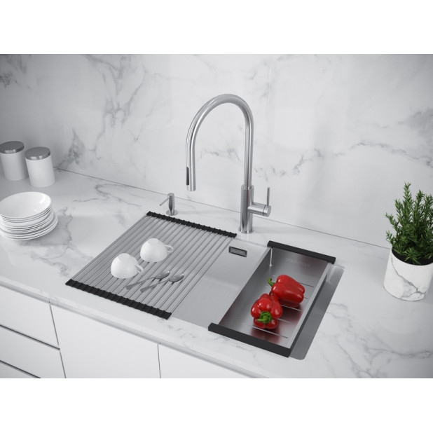 Кухонная мойка PAULMARK LUMI 74UNI-SKEW, LU74SK-WH