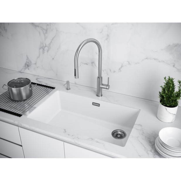 Кухонная мойка PAULMARK LUMI 74UNI-SKEW, LU74SK-WH