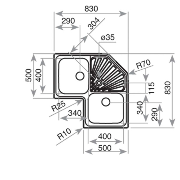 Мойка из нерж. стали ТЕКА ANGULAR 2B POLISHED