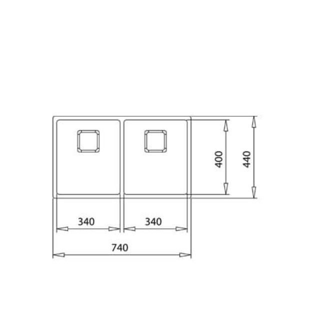 Мойка из нерж. стали ТЕКА FLEXLINEA RS15 2B 740 SQ