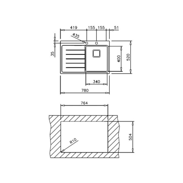Мойка из нерж. стали ТЕКА ZENIT RS15 1B 1D R 78 (с клапаном-автоматом)