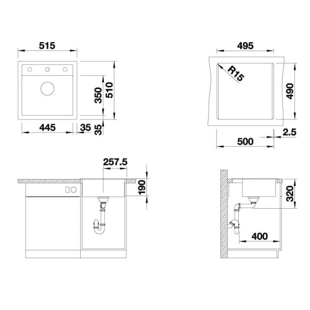 Мойка из силгр. BLANCO DALAGO 5 кофе