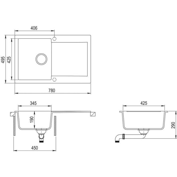 Мойка из тегр. TEKA CLIVO 45 B-TQ оникс
