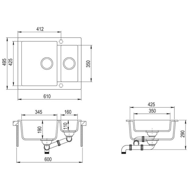 Мойка из тегр. TEKA CLIVO 60 S-TQ топаз