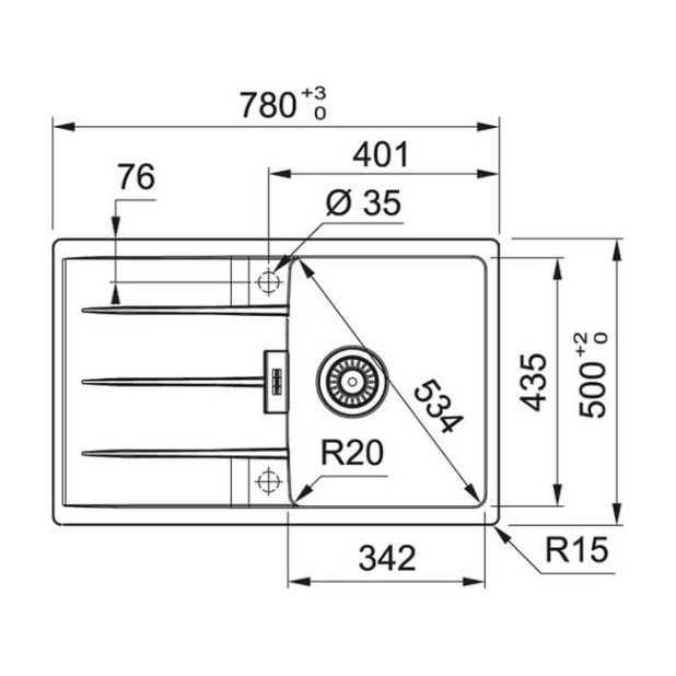 Мойка кухонная FRANKE CNG 611/211-78 оникс