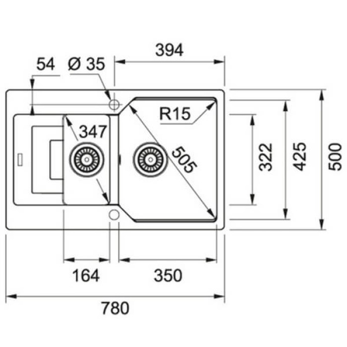 Мойка кухонная FRANKE UBG 651-78 (сахара)