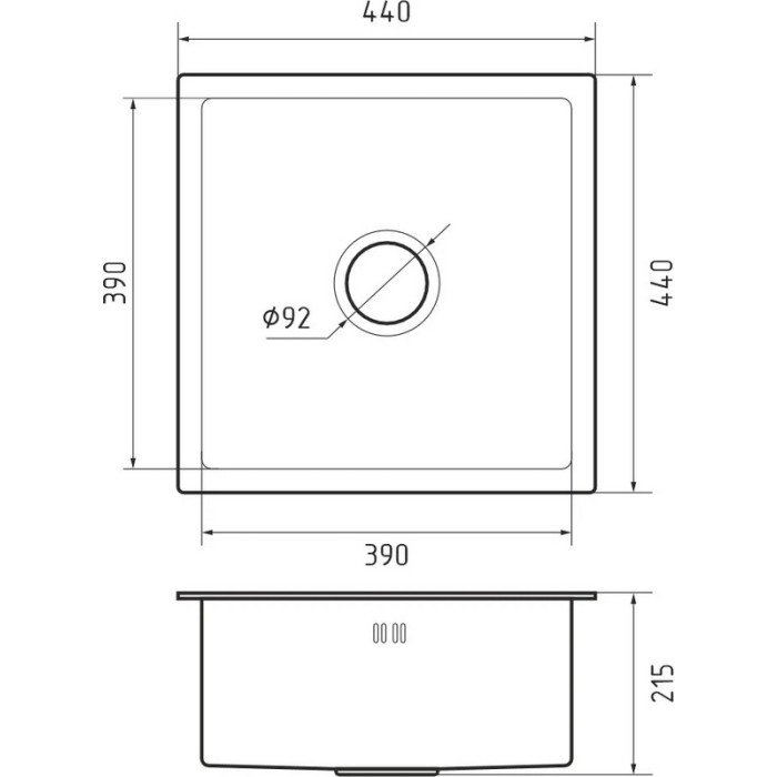 Мойка кухонная GRANFEST METAL НЕРЖАВЕЮЩАЯ СТАЛЬ AISI 304 GF-4444 (с сифоном)