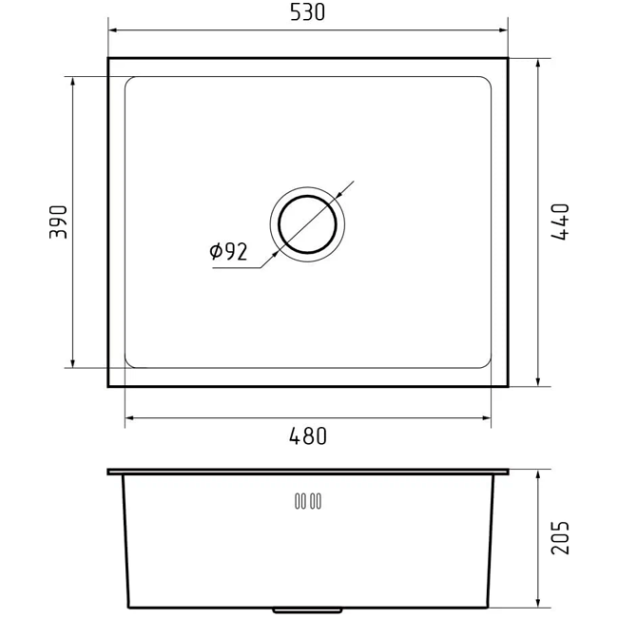 Мойка кухонная GRANFEST METAL НЕРЖАВЕЮЩАЯ СТАЛЬ AISI 304 PVD GF-5344 ГРАФИТ (с сифоном)
