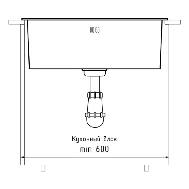 Мойка кухонная GRANFEST METAL НЕРЖАВЕЮЩАЯ СТАЛЬ AISI 304 PVD GF-5344 ГРАФИТ (с сифоном)
