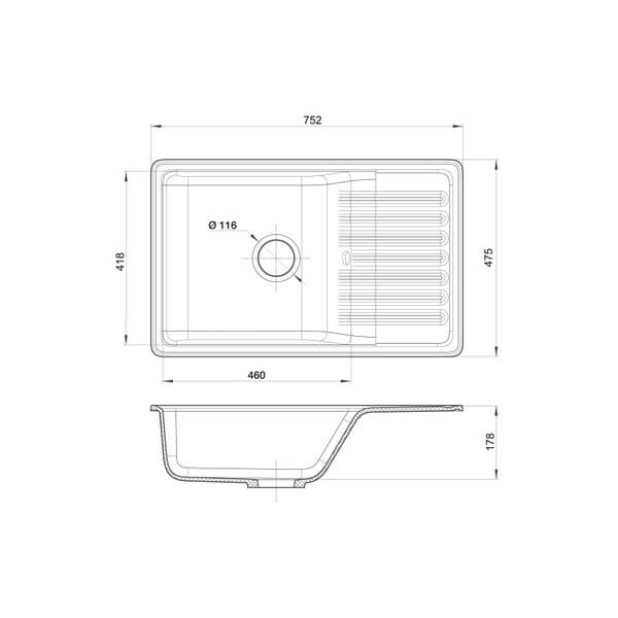 Мойка кухонная GRANFEST QUARZ GF-ZW-72 (белый)