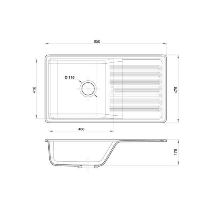 Мойка кухонная GRANFEST QUARZ GF-ZW-73 (белый)
