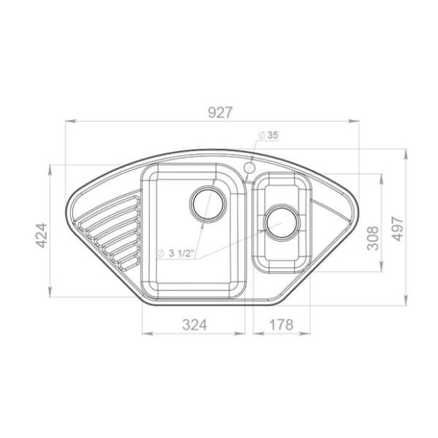 Мойка кухонная GRANFEST QUARZ Z-14 (белый)
