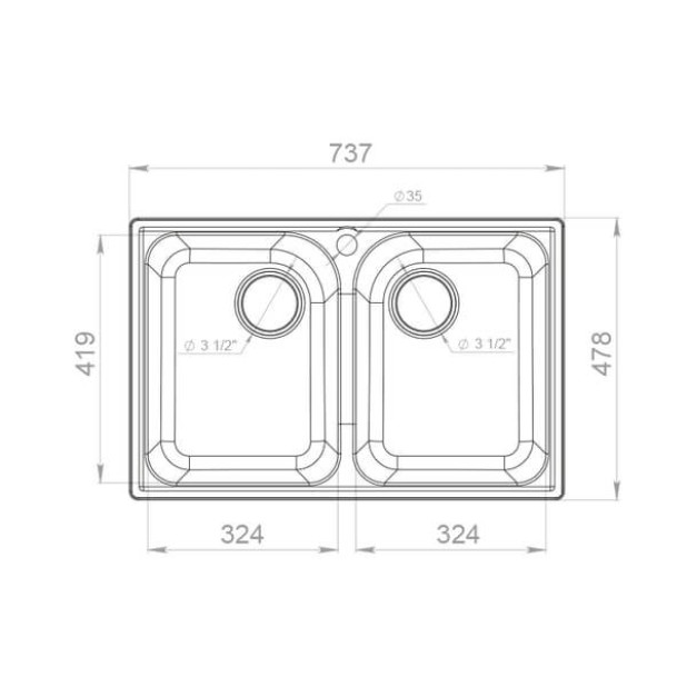 Мойка кухонная GRANFEST QUARZ Z-15 (белый)