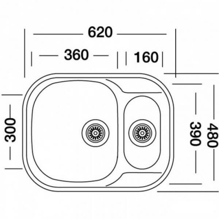 Мойка кухонная KROMEVYE EX 155 D