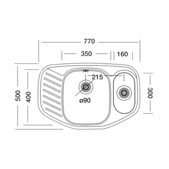 Мойка кухонная KROMEVYE EX 171 D