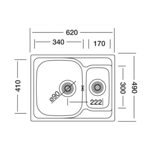 Мойка кухонная KROMEVYE EX 187 D