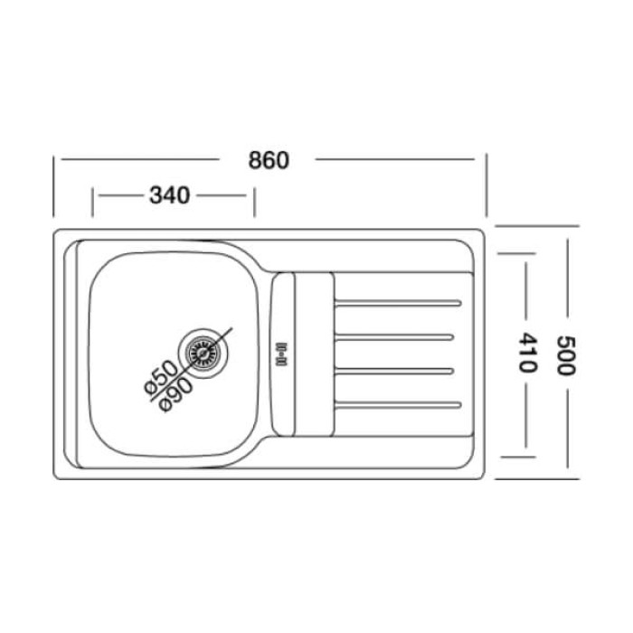 Мойка кухонная KROMEVYE EX 321 D