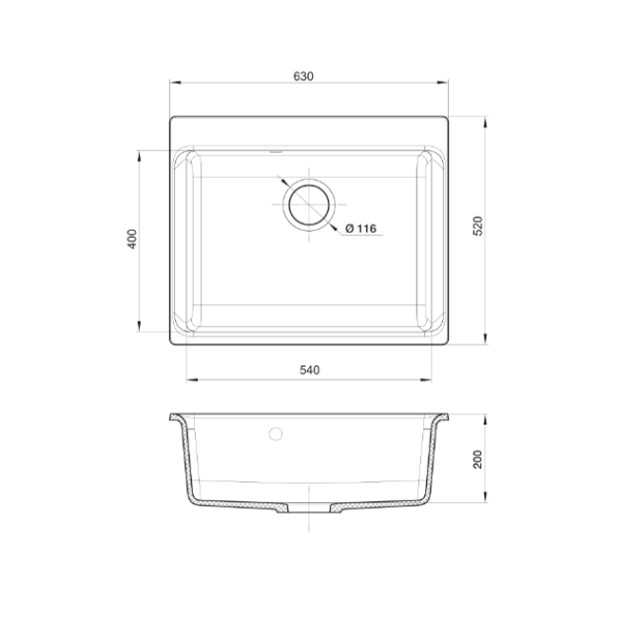 Мойка кухонная RIVELATO AXEL Х-60 (белый/brina/иней)