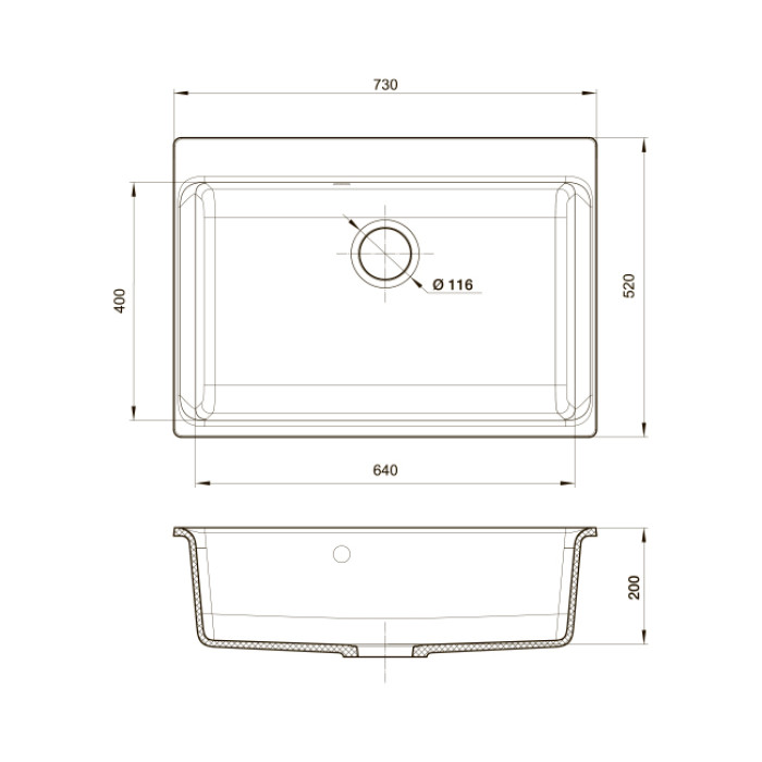 Мойка кухонная RIVELATO AXEL Х-70 (черный/antracite/антрацит)